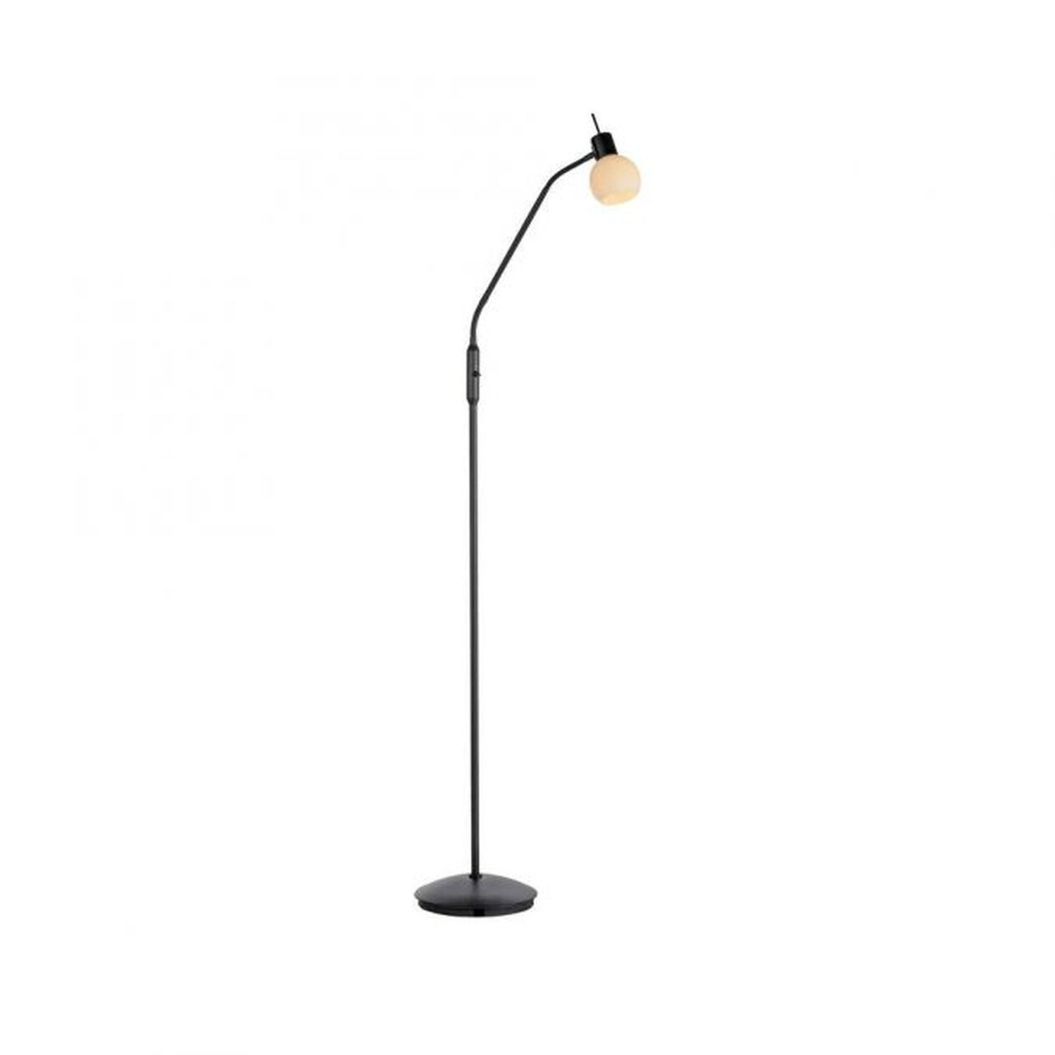Licht-Erlebnisse Stehlampe LUTHEN, Warmweiß, Metall Glas E14 162 cm Schwarz Weiß warmweißes Licht 3000 K 430 lm