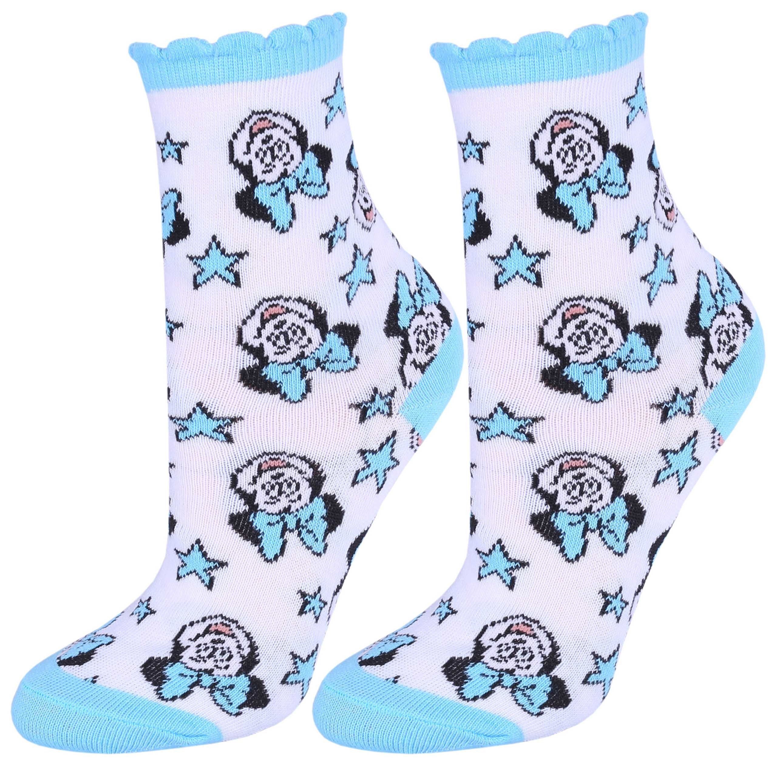 Disney Haussocken Weiß-blaue Socken mit Sternen gemustert Minnie Mouse DISNEY 27/30 EU