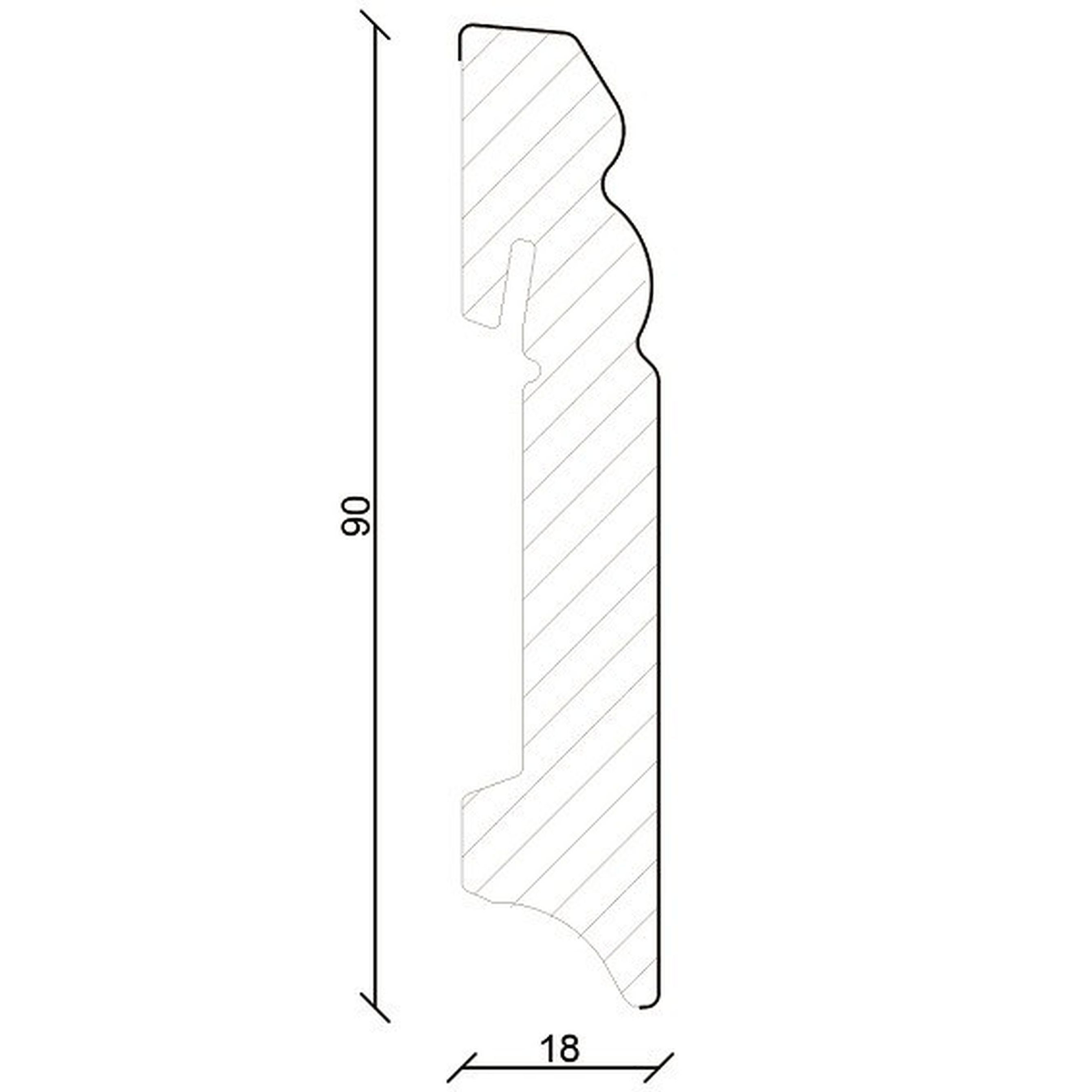 PROVISTON Sockelleiste MDF, 18 x 90 x 2400 mm, Weiß, Fußleiste Berliner Profil
