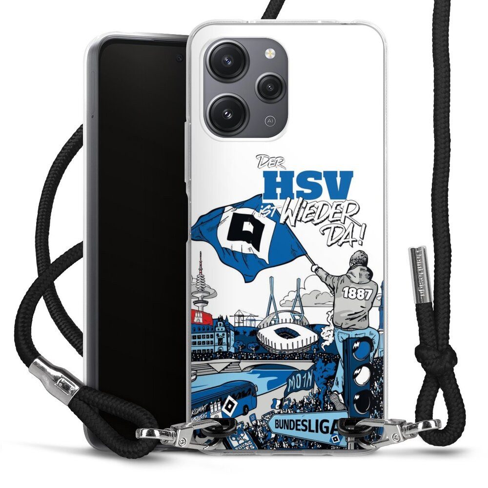 DeinDesign Handyhülle Hamburger SV Offizielles Lizenzprodukt Aufstieg, Xiaomi Redmi 12 Handykette Hülle mit Band Case zum Umhängen
