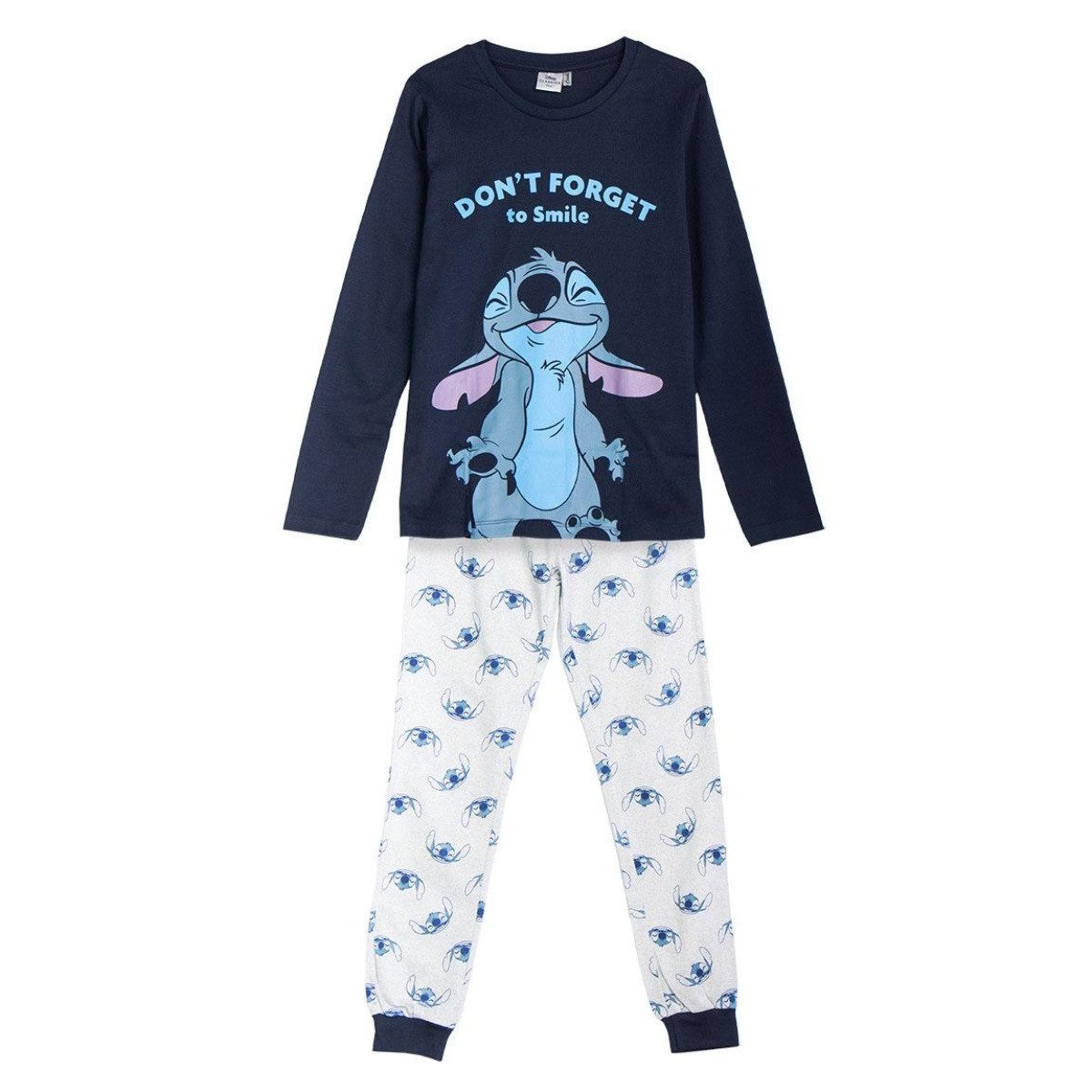 Cerda Pyjama Disney Stitch 100% Baumwolle Schlafanzug Single Jersey Schlafanzug
