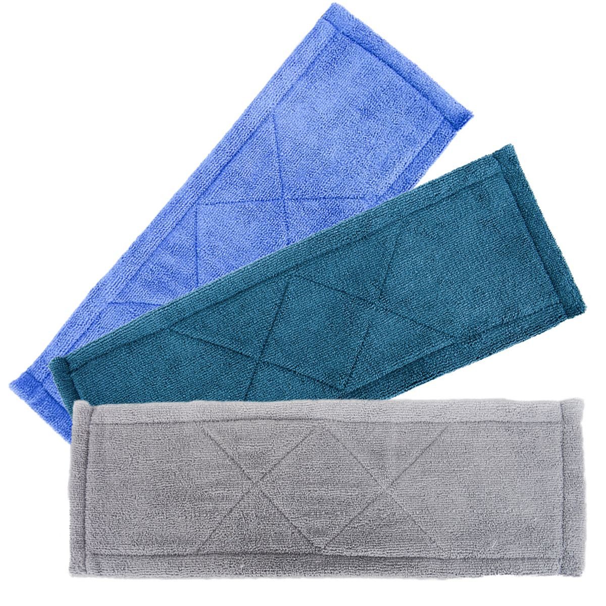 Marabellas Shop 3er-Set Ersatzbezüge für Bodenwischer ca. 44,5 x 15 cm einfarbig Wischbezug (20 % Polyamid, 80 % Polyester, 15x44 cm, Universalbezug)