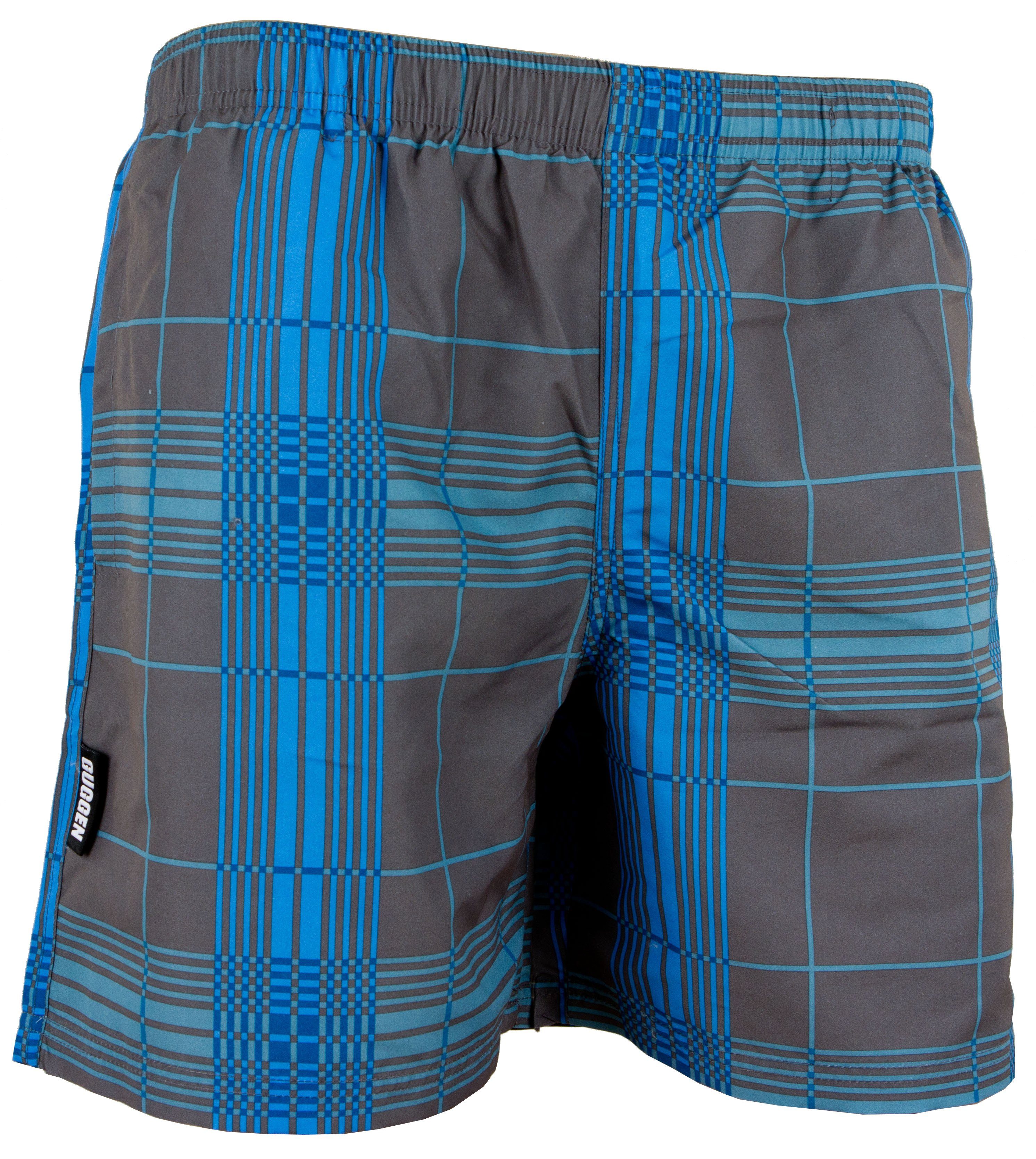 Mountain GUGGEN kariertes Herren kariertes blau grau grau Badehose Muster Beachshorts Schnelltrocknende Badehose blau Boardshorts Badeshorts