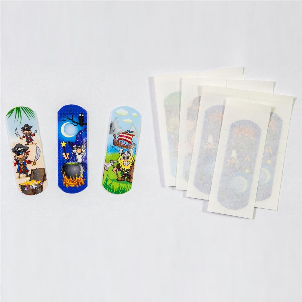 FIGO Wundpflaster Kinderpflaster 10 Stück Bunt Wundschutz 56x18mm (Set, 10 St., Kinderpflaster), Kinderpflaster Pflaster-Strips Pflasterstrips