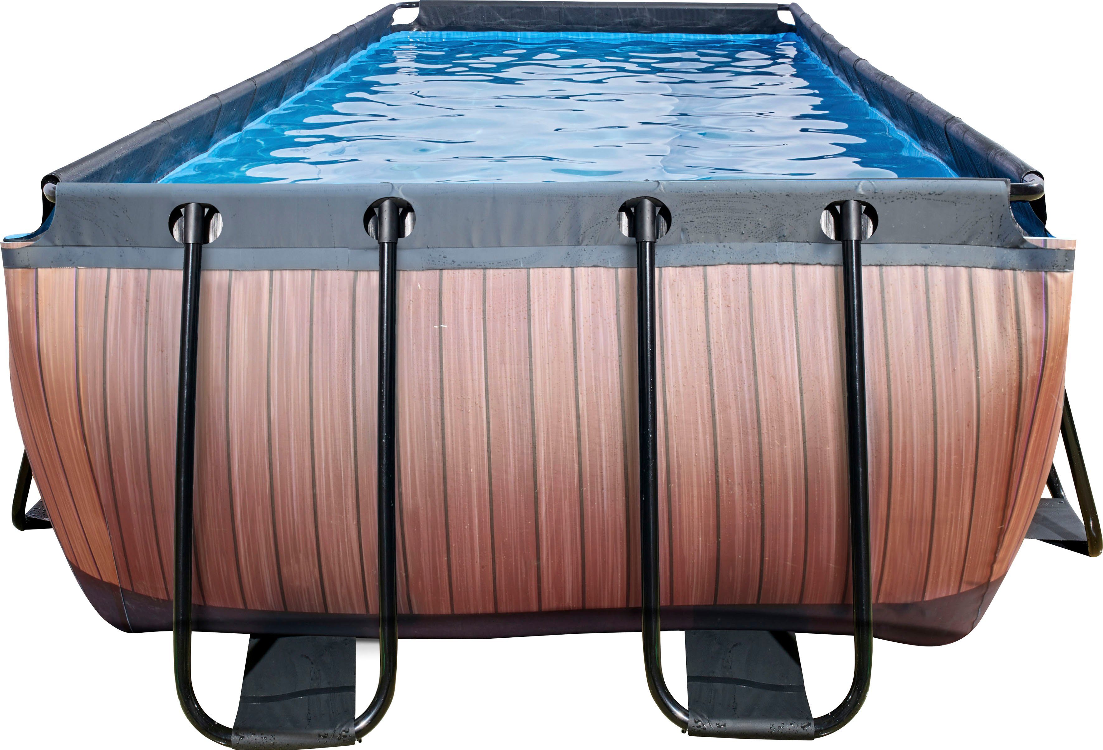 EXIT Framepool (Set, 3-tlg), BxLxH: 200x400x122 cm, mit Kartuschenfilter und Sicherheitsleiter
