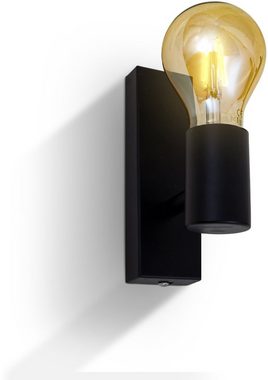 B.K.Licht LED Wandleuchte, Leuchtmittel wechselbar, Warmweiß, Retro Wandlampe Vintage Wandspot matt Industrie Wohnzimmer Flur E27