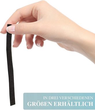ZADAWERK Gummibänder Gummiband 10 m lang - 6 mm, 10 mm oder 30 mm breit - schwarz oder weiß, Elastikband für Wäsche und Haushalt
