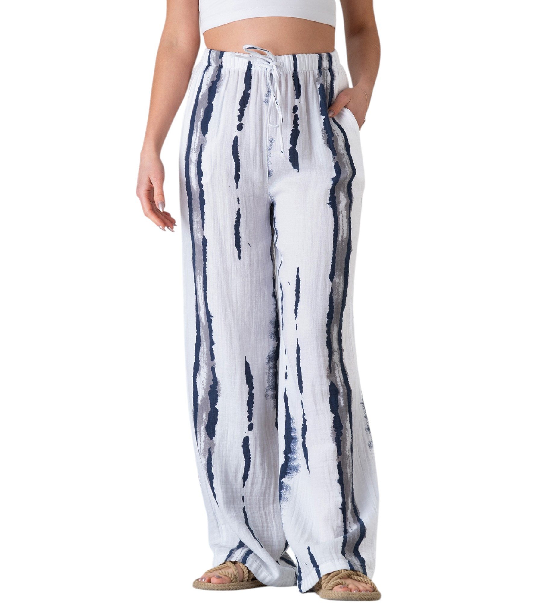 WENOR Palazzohose Musselin, Batik-Druck, 100 % Baumwolle, günstig online kaufen