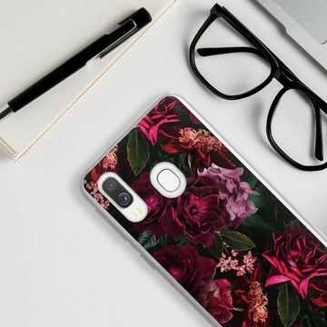 DeinDesign Handyhülle Rose Blumen Blume Dark Red and Pink Flowers, Samsung Galaxy A40 Silikon Hülle Bumper Case Handy Schutzhülle