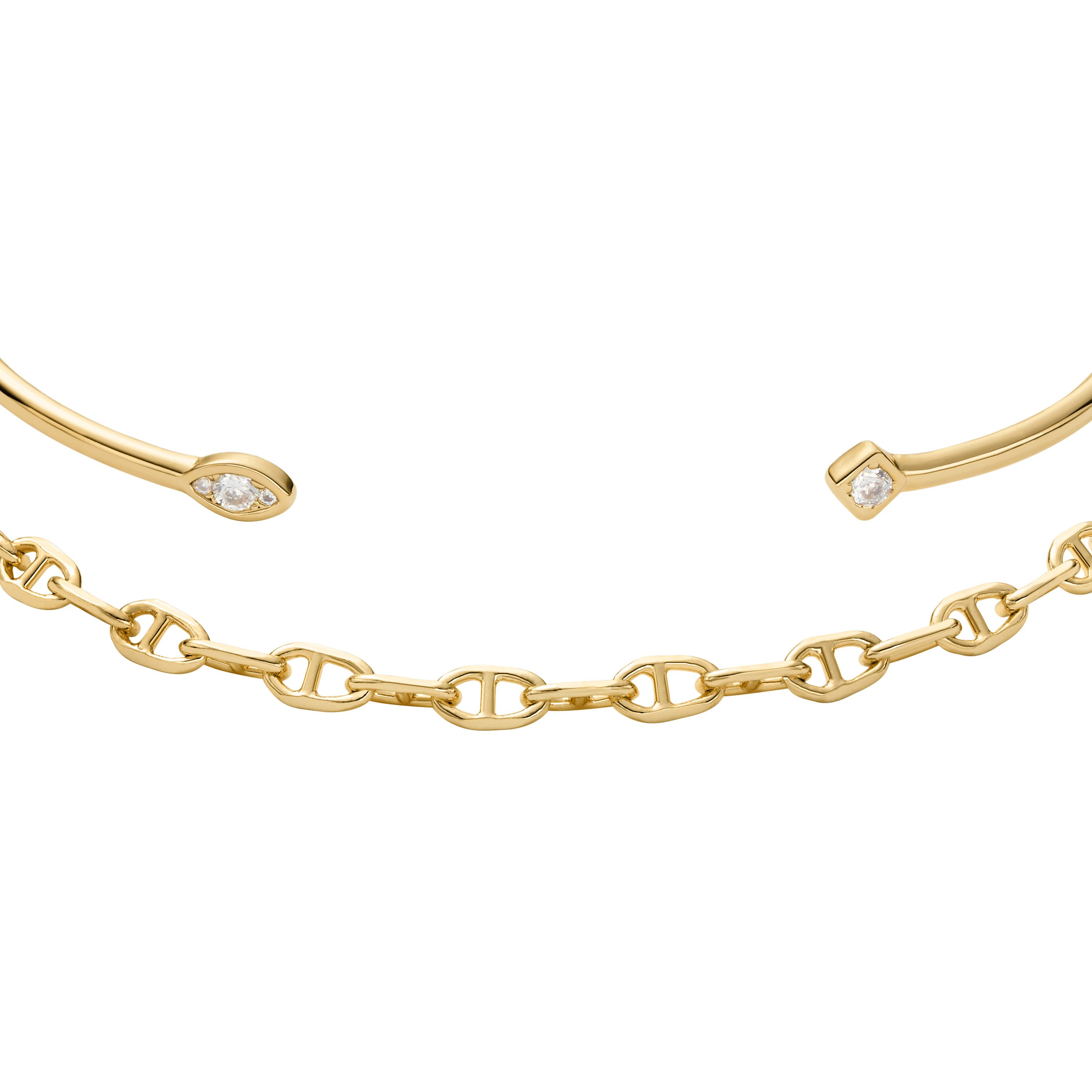 Fossil Armband Set Multipack Schmuck Geschenk Metall JEWELRY (Set, 2-tlg), mit Zirkonia (synth)