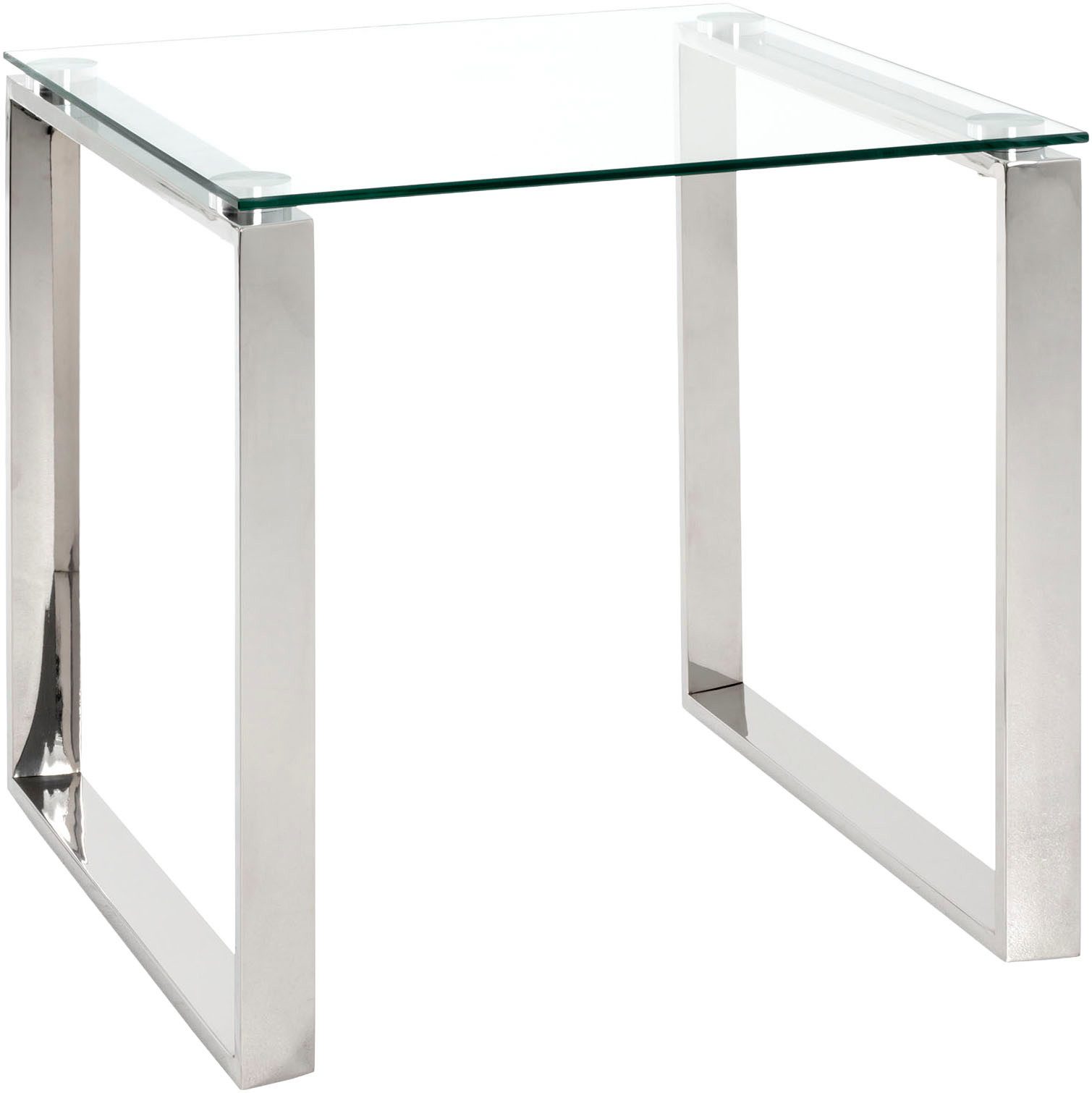 HAKU Beistelltisch Sofatisch, Wohnzimmertisch (1-St), quadratisch - aus Metall Silber B/T/H 55/55/55 cm