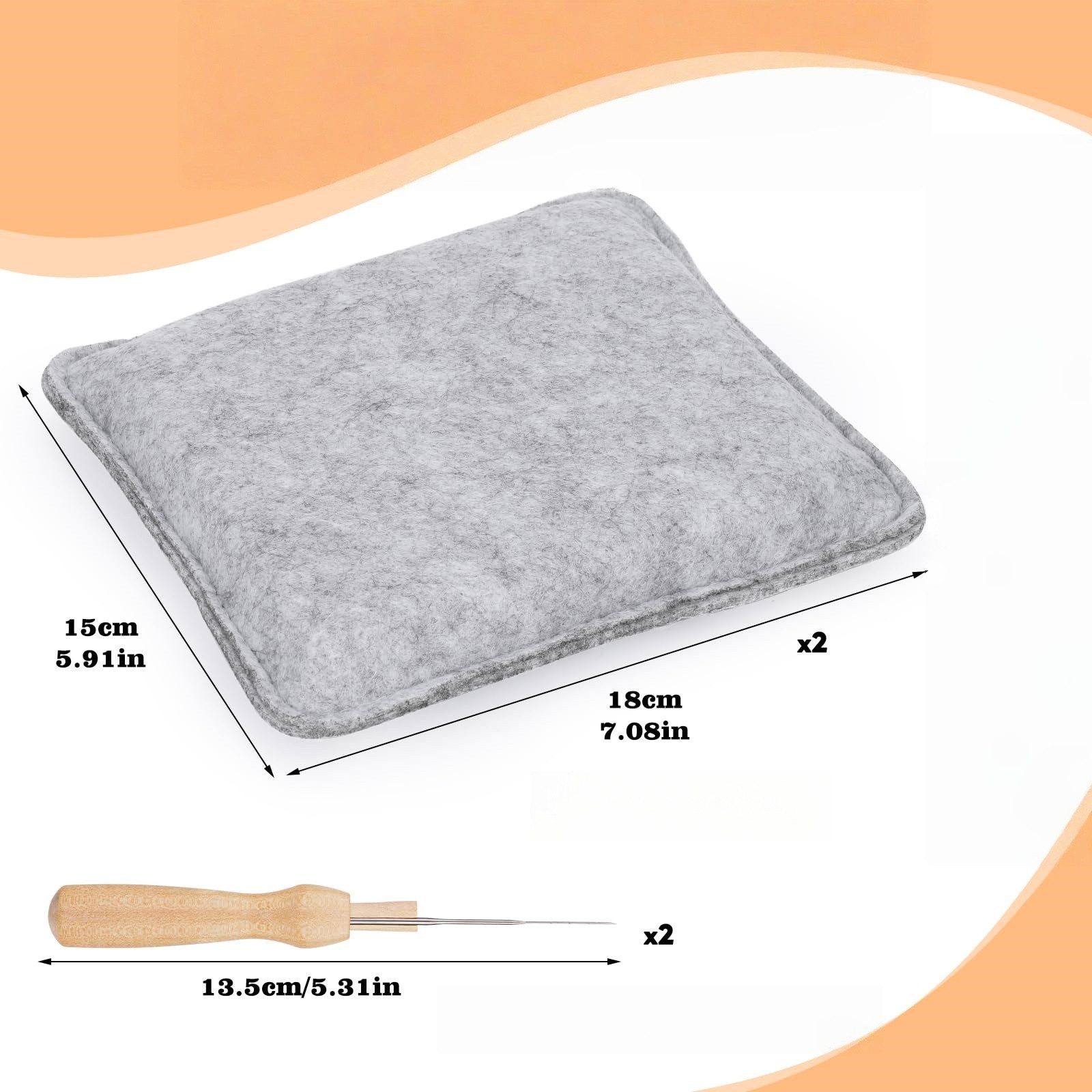 FOUORTUNATE-BEE Kreativset Filz-Set zum Trockenfilzen: 2 Filzmatten + 2 Nadeln