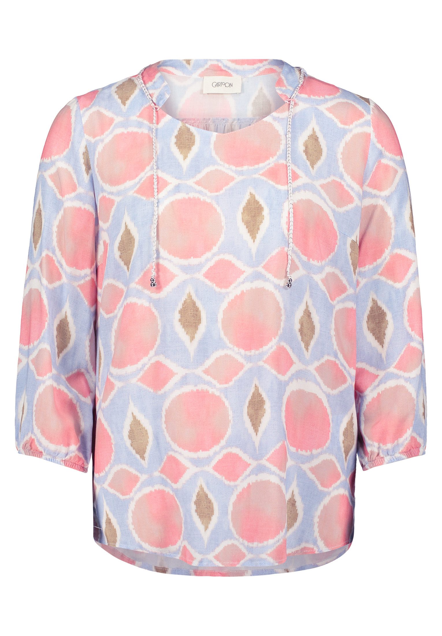Cartoon Shirtbluse Cartoon Blusenshirt mit Schnürung günstig online kaufen