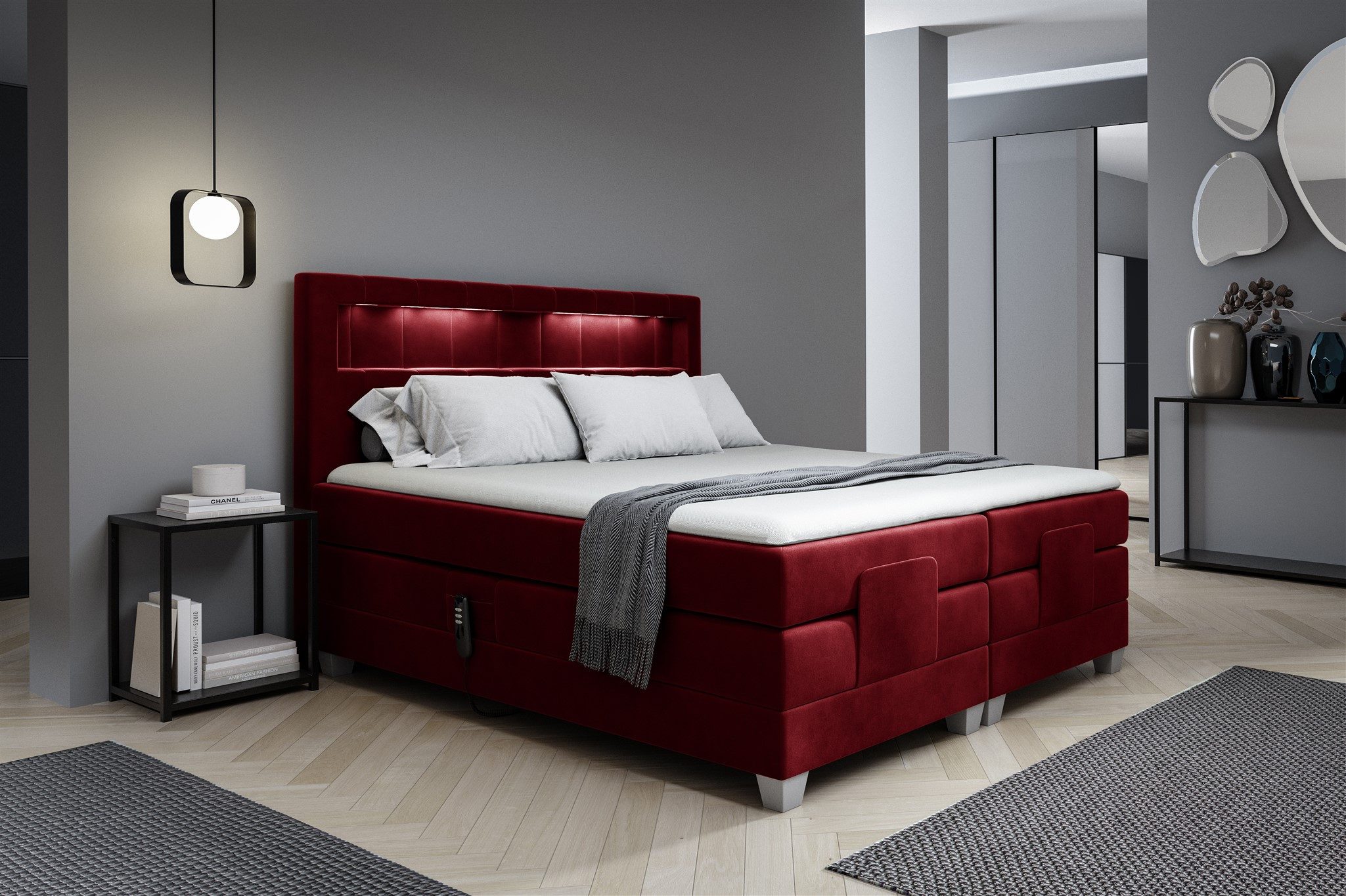 Fun Möbel Boxspringbett Schlafzimmerbett DAVIDE Elektrisch günstig online kaufen