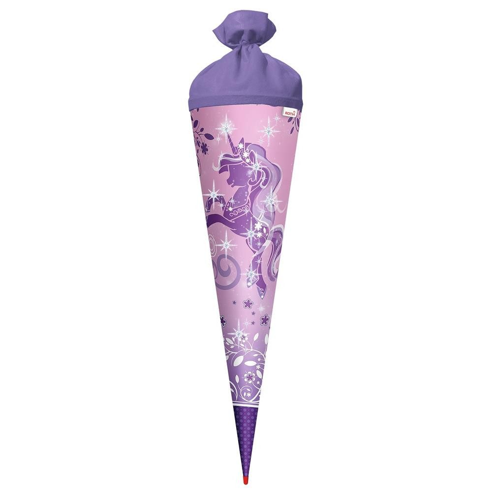 Roth Schultüte Purple Unicorn, 70 cm mit Glitter, Roth-Spitze, Zuckertüte
