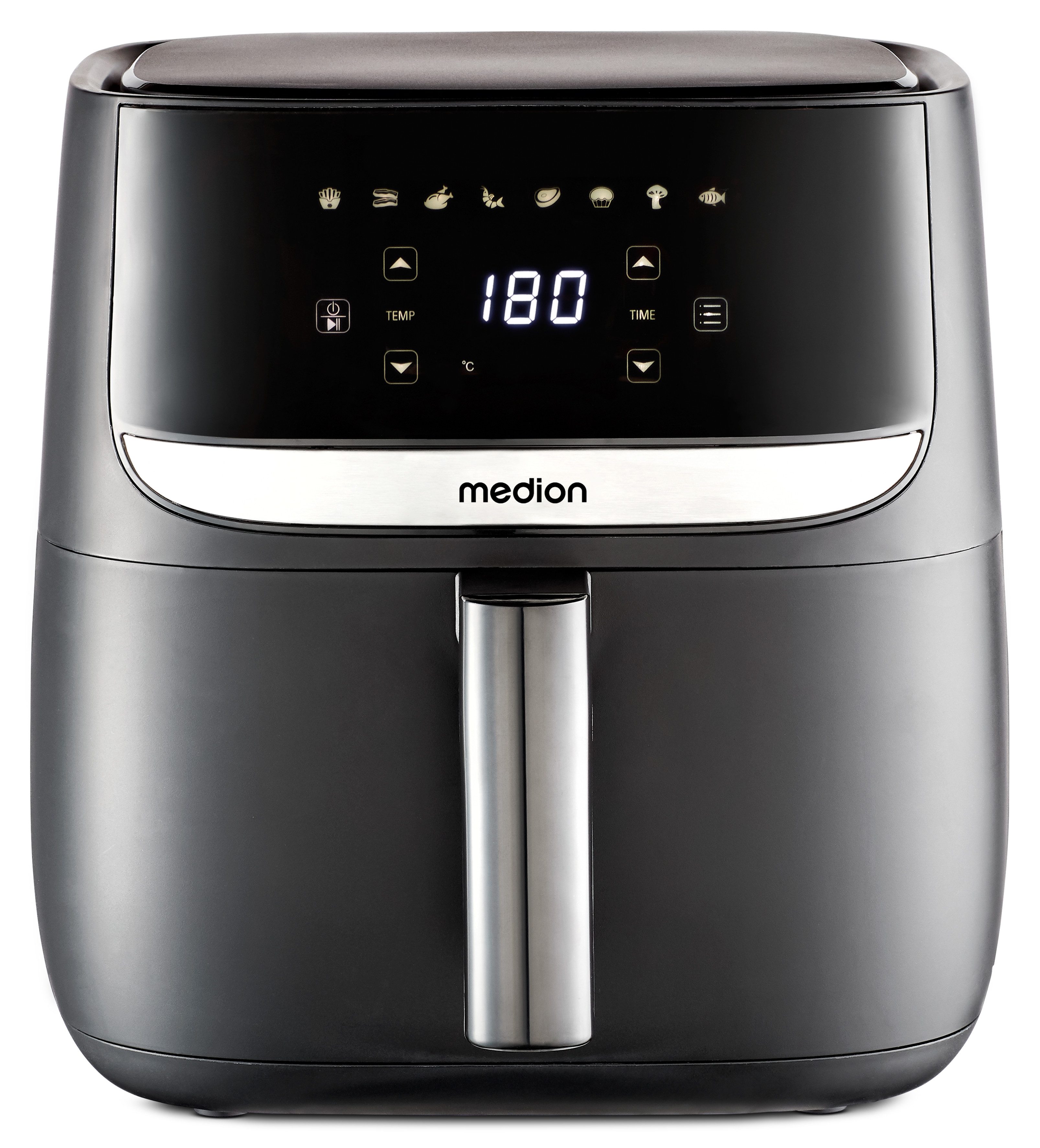 Medion® Heißluftfritteuse MD 10532, 1700 W, Temperatur bis 200 °C, ölfreies Frittieren, digitales Bedienfeld