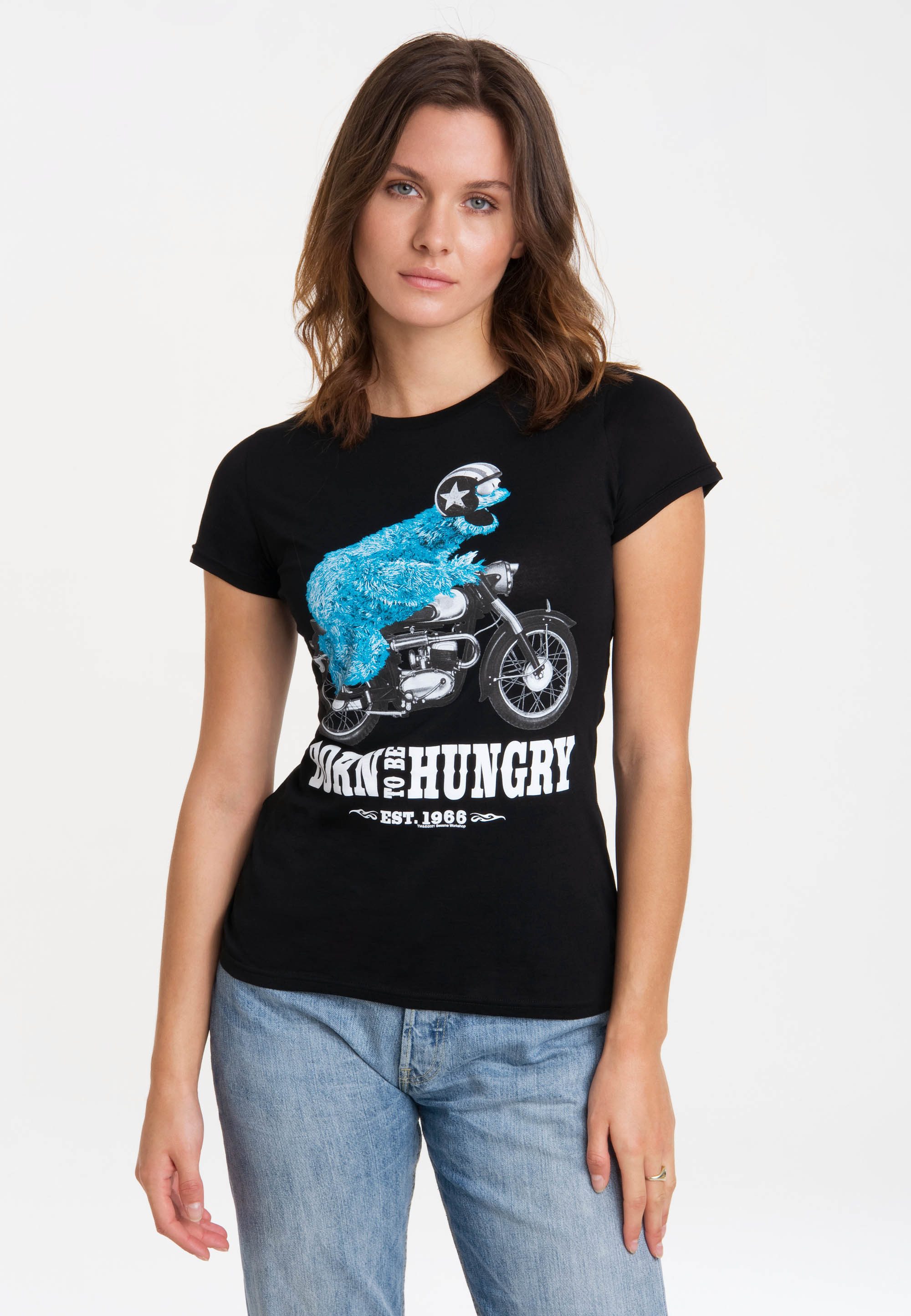 T-Shirt Sesamstraße - Krümelmonster Motorrad