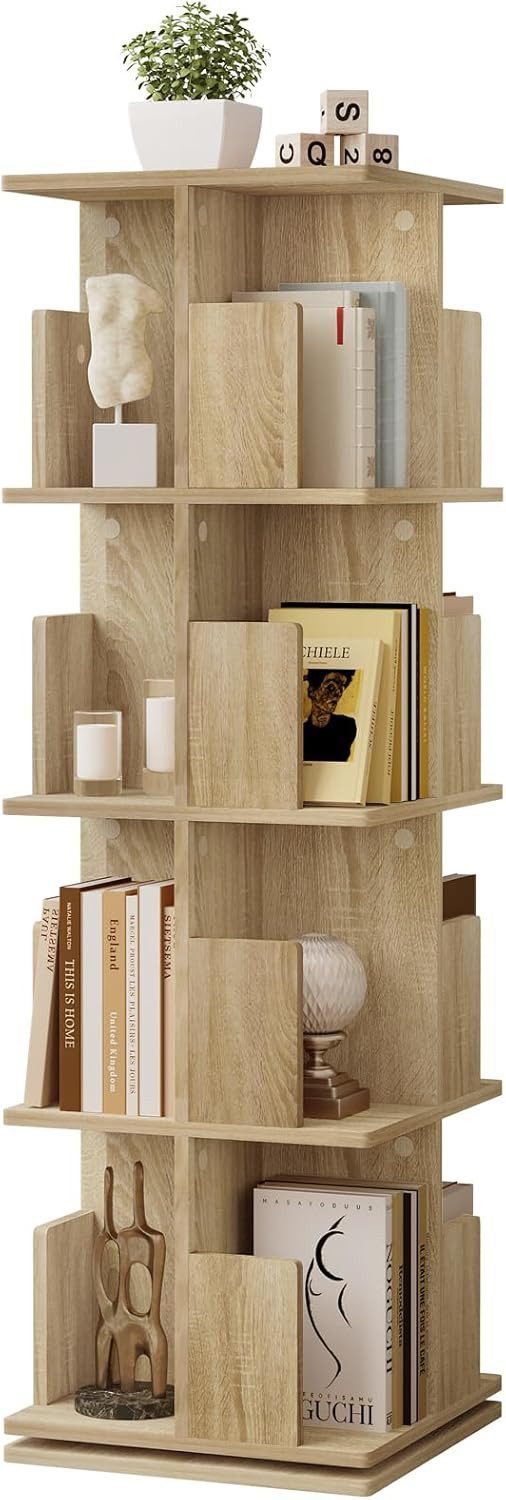 EUGAD Bücherregal, 1-tlg., drehbar, 4 Ebenen günstig online kaufen