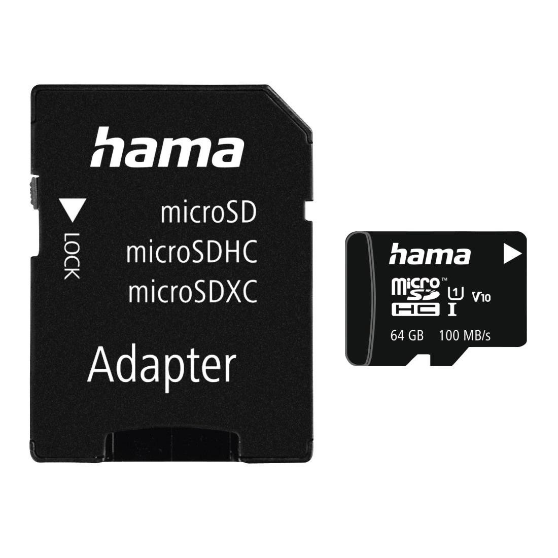 Hama microSD Karte, Memory Fast, + Adapter/Mobile, Class 10 UHS-I Speicherkarte (128 GB, UHS-I Class 10, 80 MB/s Lesegeschwindigkeit)