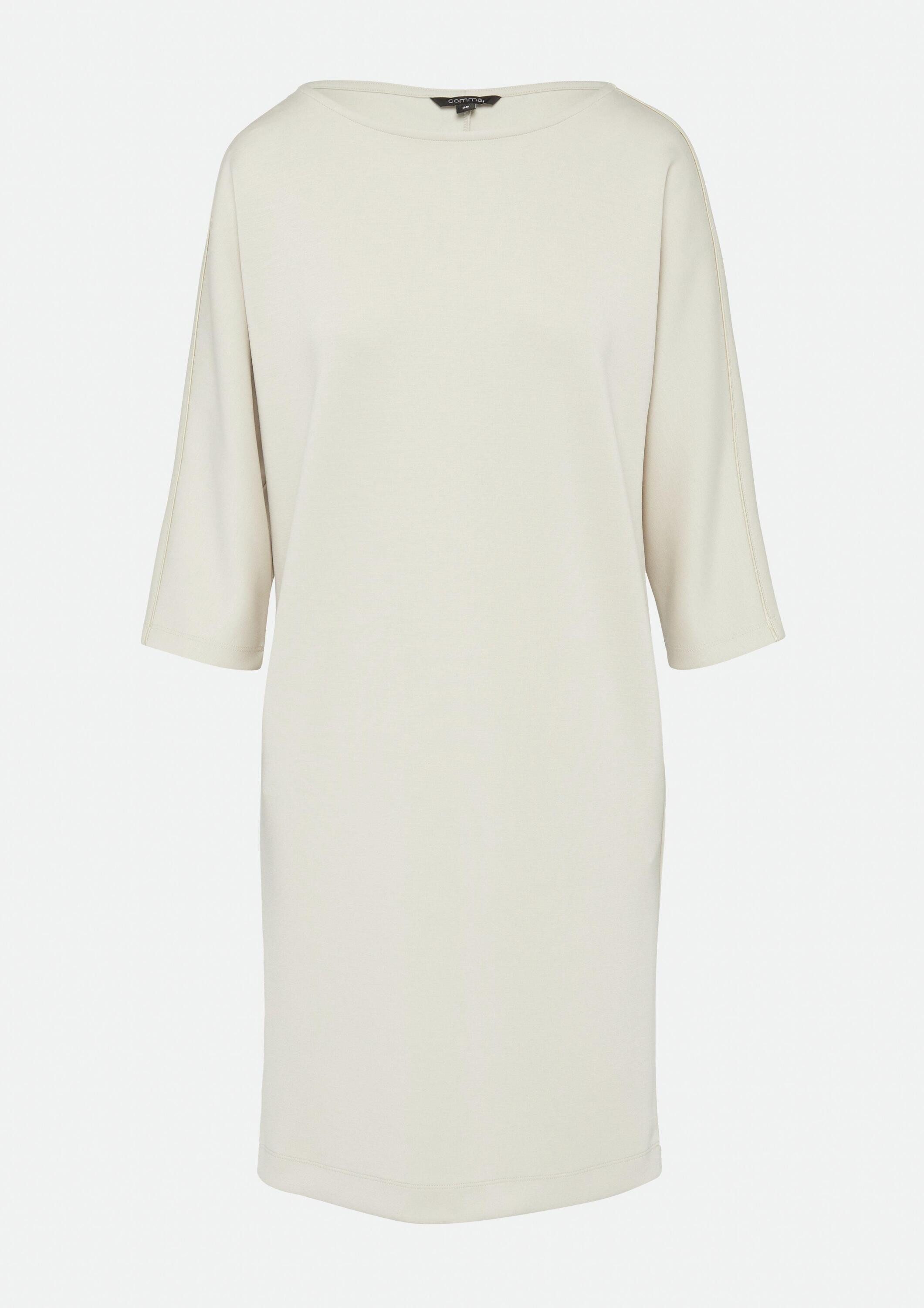 comma Minikleid Kleid Softes Sweat-Kleid mit U-Boot-Ausschnitt und Fledermausärmeln