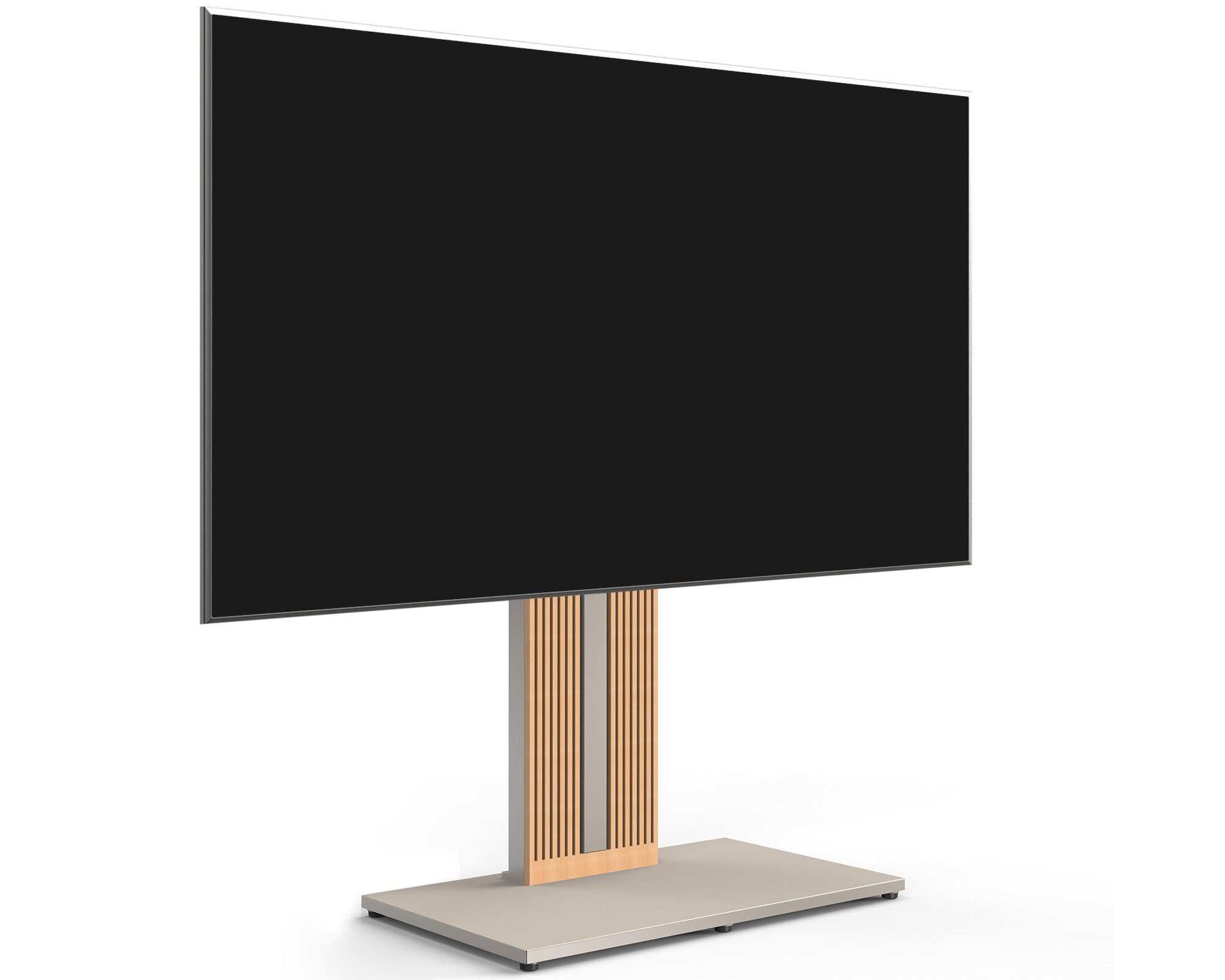 FITUEYES TV-Ständer aus Holz, mit höhenverstellbarer Ablage, ±15° schwenkbar, 55-88 Zoll, (bis 88,00 Zoll, höhenverstellbar, mit Kabelmanagement)