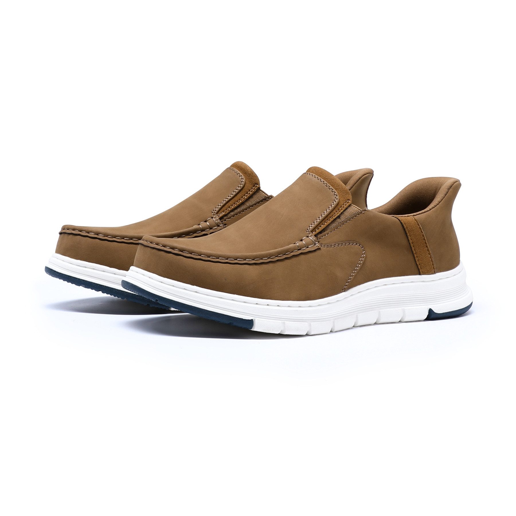 Allthemen Loafer Herren Loafer mit kontrastfarbenen Besätzen Bequeme Freizeitschuhe