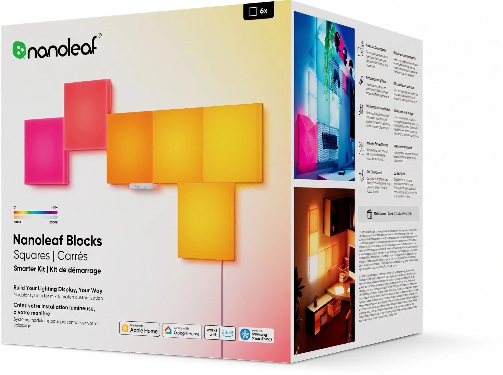 nanoleaf LED Panel Nanoleaf Blocks Big Squares Starter Kit 6 Panels