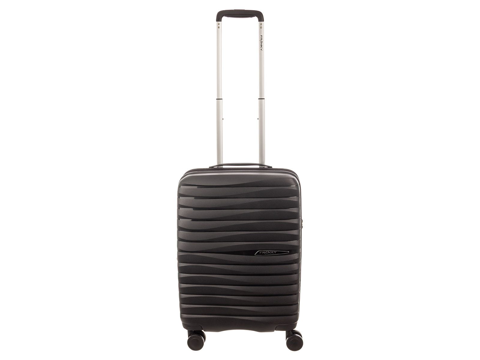 Franky Hartschalen-Trolley PP18 Trolley Hartschalenkoffer Spinner Gr. S, 4 Doppelrollen Rollen, Dehnfalte TSA Schloss