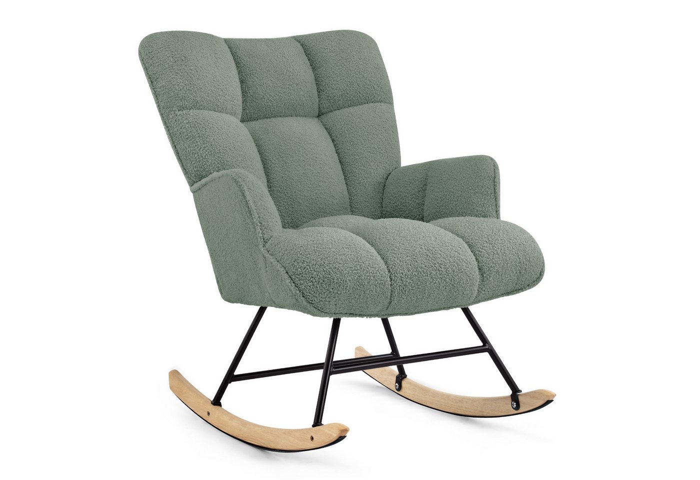 Aunekiv Schaukelstuhl Moderner Relaxsessel & Schaukelsessel in Teddyplüsch-Optik (1 St), perfekt als Stillstuhl & Lesesessel für Wohn- und Babyzimmer