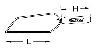 KS Tools Handsäge, Kleinhandsäge mit verstellbarem Holzgriff, 150 mm