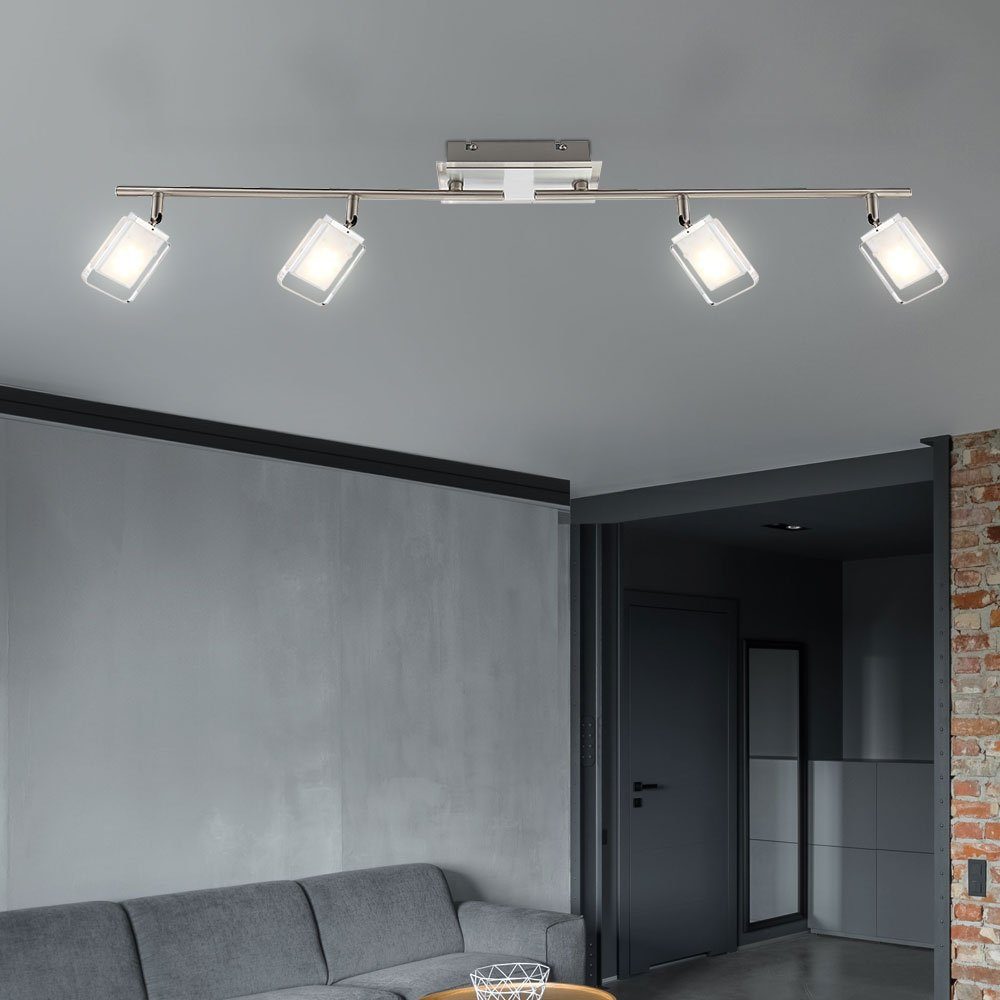 LED Strahler Wohnzimmer Wand Lampe 2-flammig Chrom Design Deckenspot Leiste