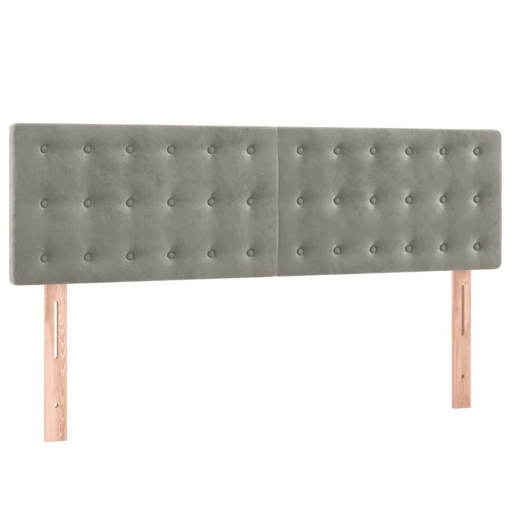 vidaXL Bett Kopfteile Hellgrau 144x5x78/88 cm Samt (1-tlg)