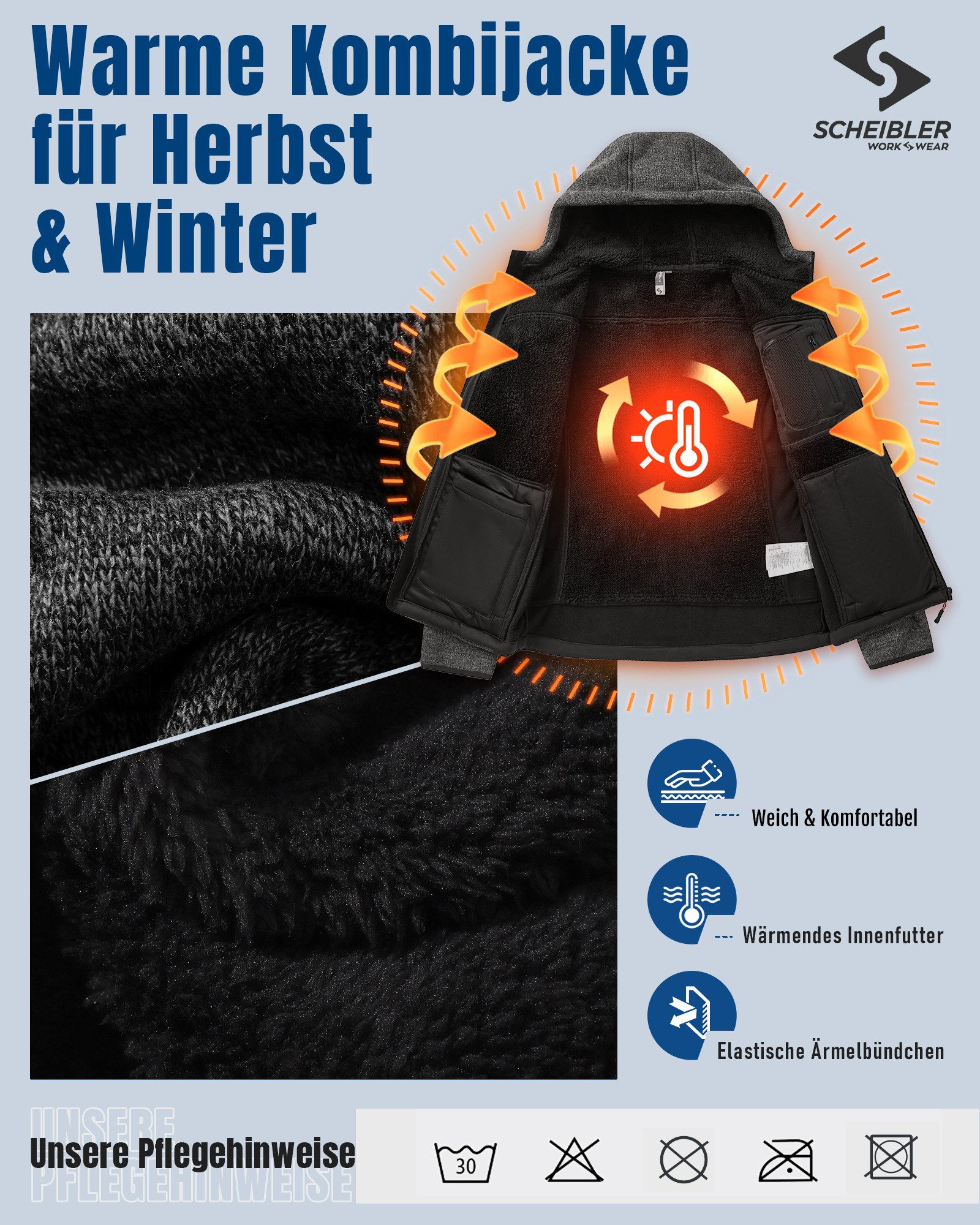 SCHEIBLER WORKWEAR Strickjacke Professional wärmend, winddicht günstig online kaufen