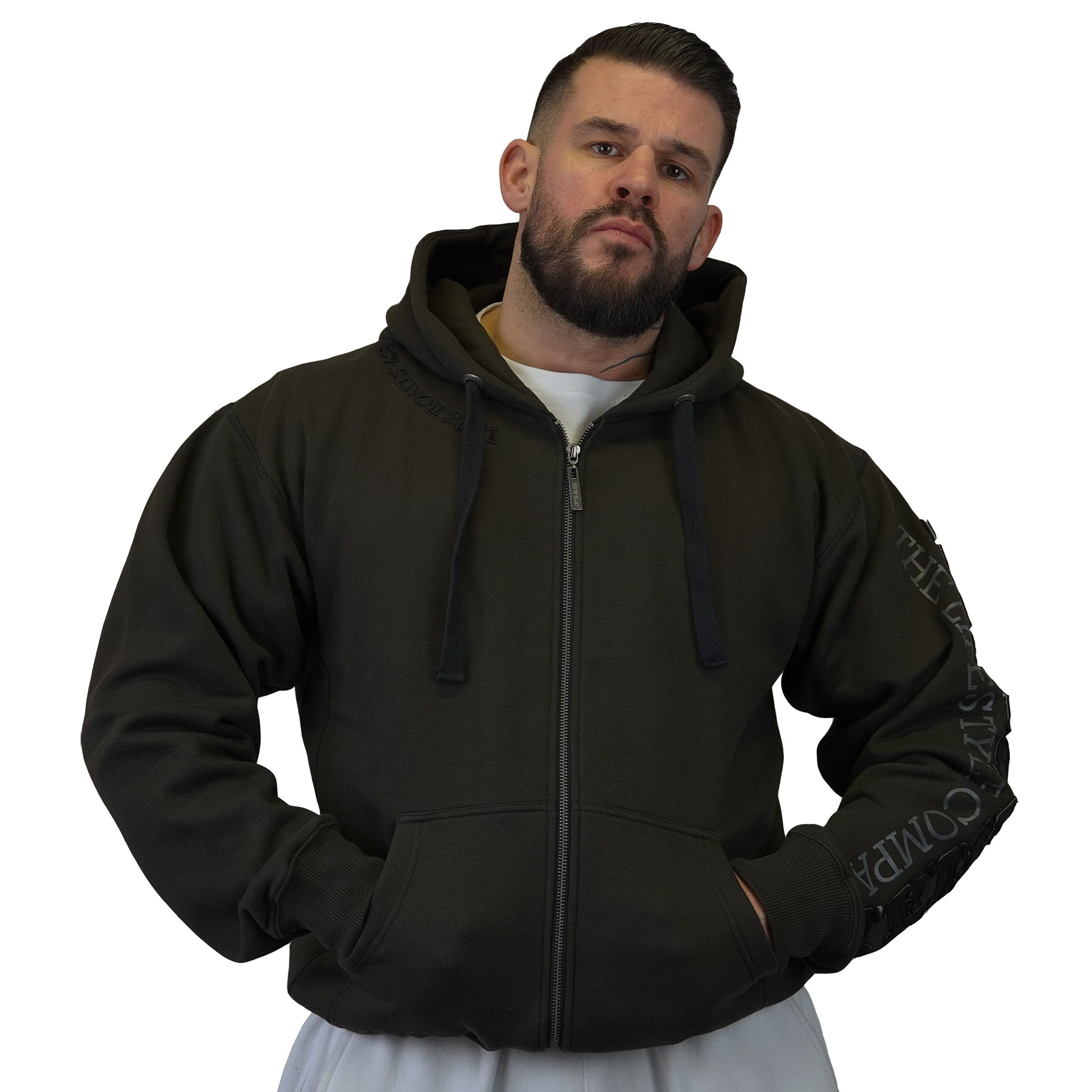Kapuzensweatjacke Brachial Zip-Hoody "Gym" dark mocca/schwarz