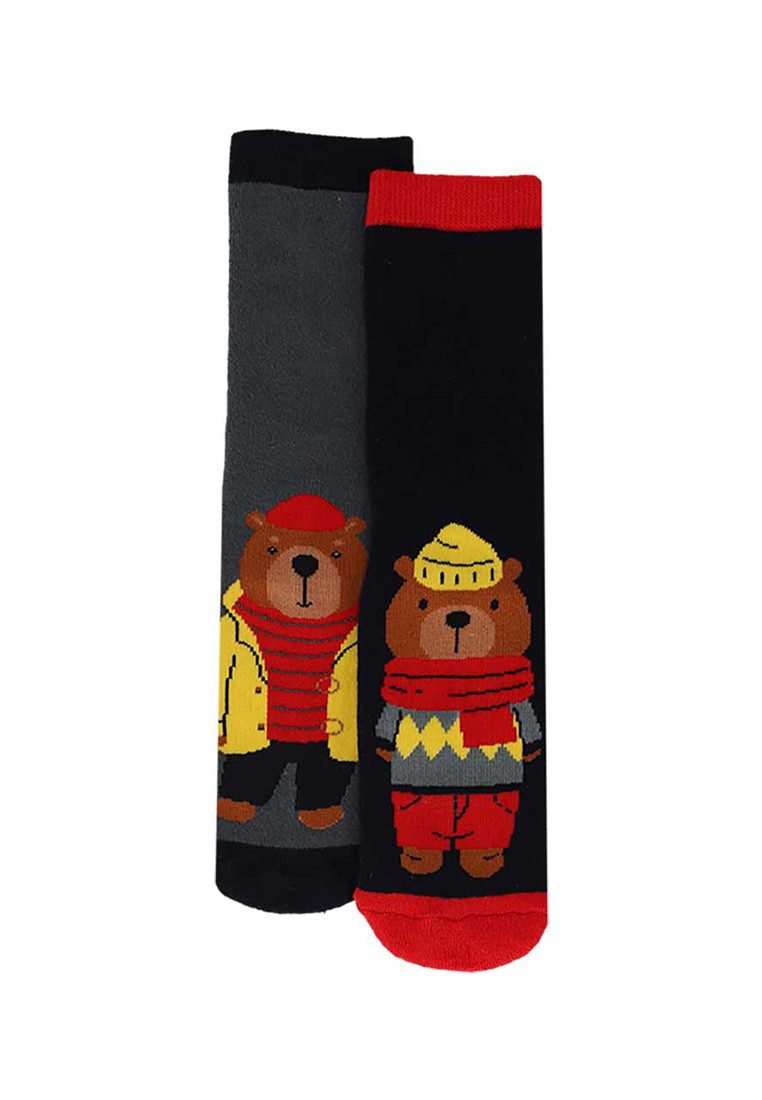 Yuhu ABS-Socken Jungen Stoppersocken 2 Paar rutschfest Bär Motiv (2-Paar)