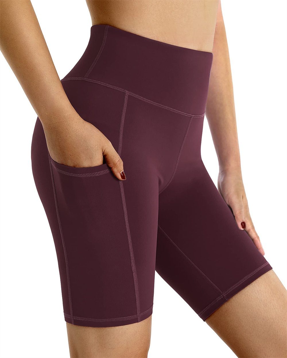 G4Free Yogahose Activewear-Shorts Kurze Leggings Sporthose Rot