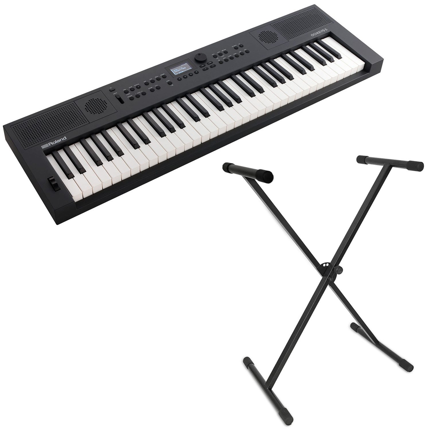 Entertainer-Keyboard Roland Keyboard GO:Keys5 Graphit mit Keyboardständer