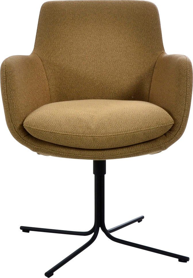 K+W Komfort & Wohnen Drehstuhl Pego, filigranem 4-Fuß-Gestell in schwarz