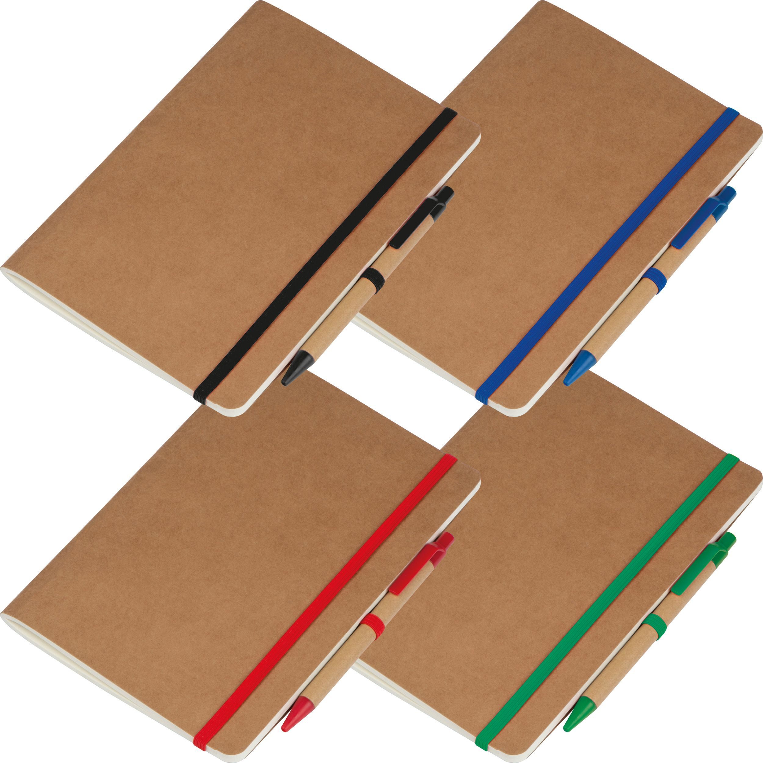 Macma Notizbuch 4x Recyceltes Notizheft / DIN A5 / 120 blanco Seiten / 4 Farben