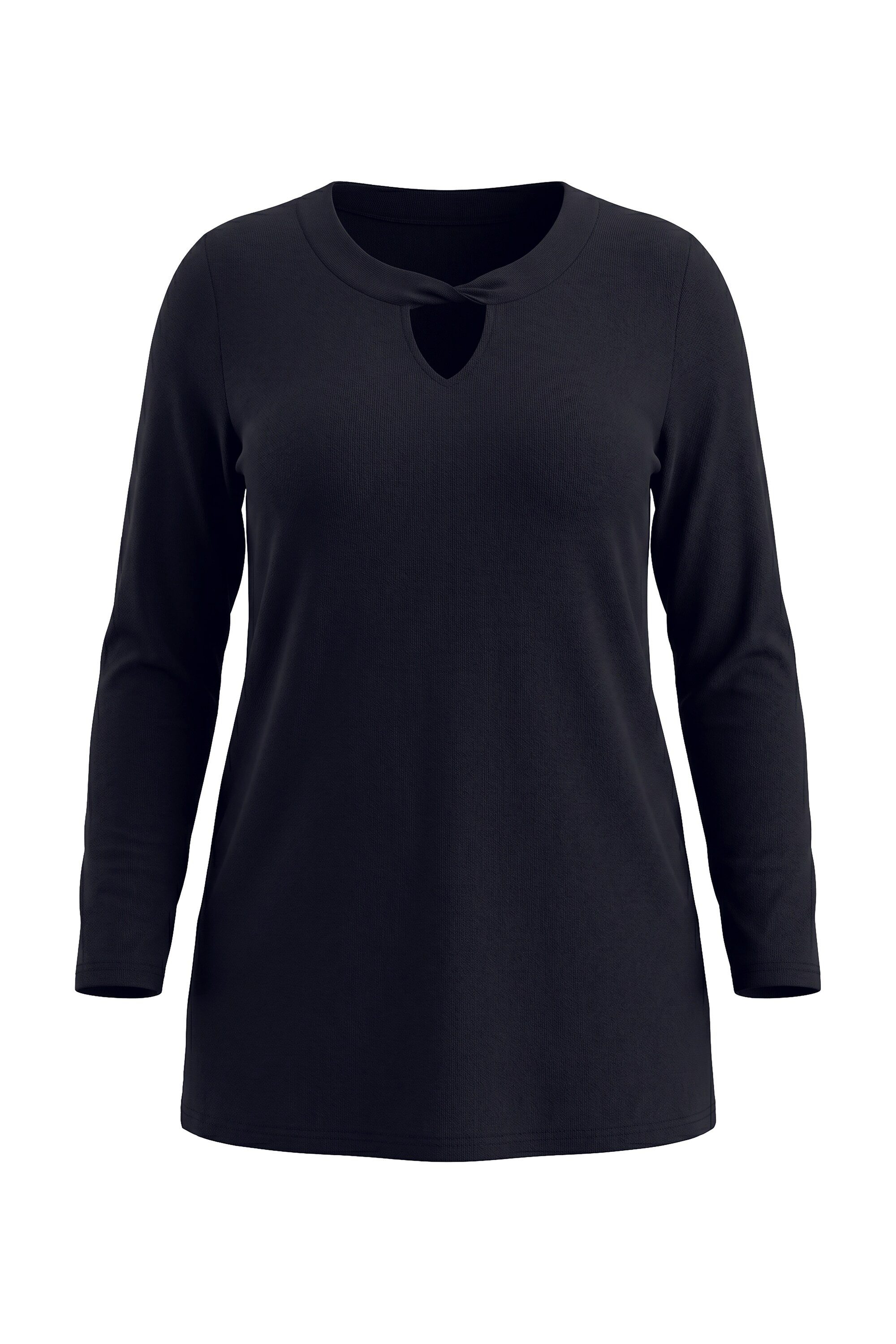 Ulla Popken Longshirt Longshirt A-Linie Stehkragen Langarm – Bild 2 von 4