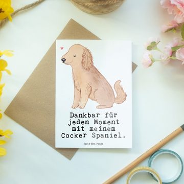 Mr. & Mrs. Panda Grußkarte Cocker Spaniel Moment - Weiß - Geschenk, Englische Cockerspaniel, Gru, Hochwertiger Karton