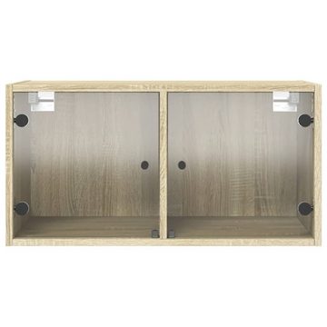 vidaXL Fächerschrank Wandschrank mit Glastüren Sonoma-Eiche 68,5x37x35 cm (1-St)