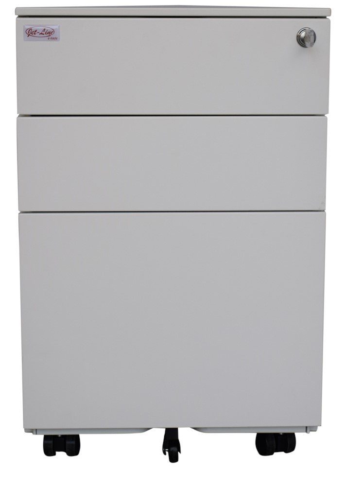 Jet-Line Rollcontainer Rollcontainer weiss 3 Schubladen abschließbar Meta