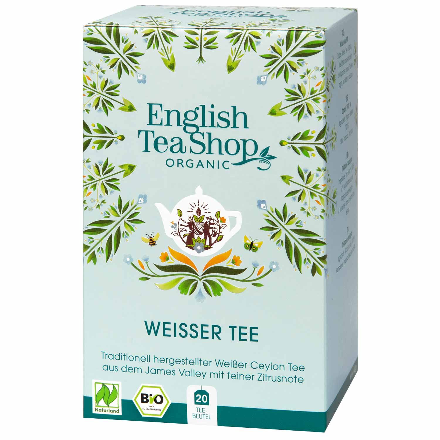 English Tea Shop Tee Weißer Tee, Naturland BIO, 20 Teebeutel, Feine natürliche Zitrusnote.