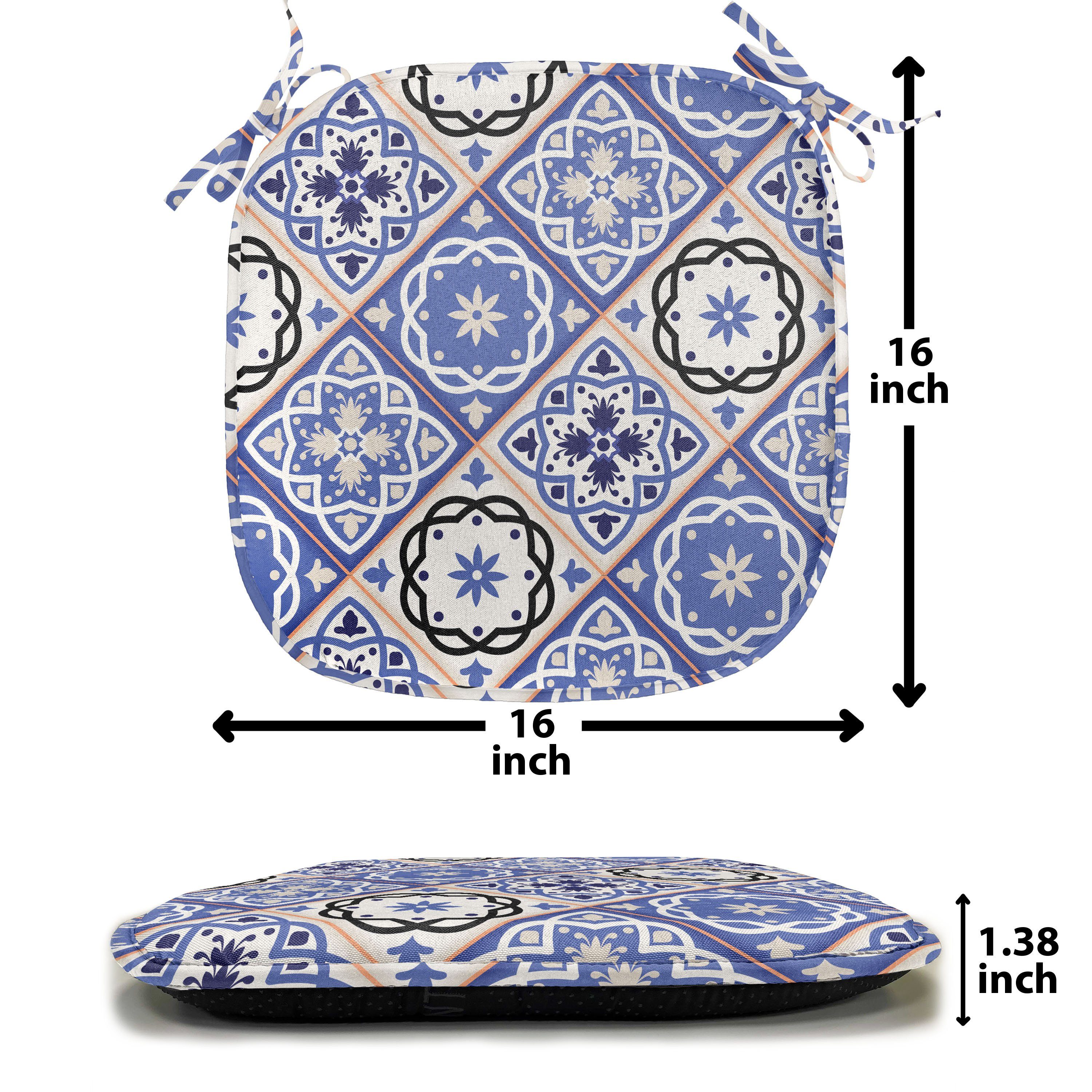 Dekoratives Azulejo für wasserfestes Kissen Riemen Stuhlkissen mit Geometrische Küchensitze, marokkanisch Abakuhaus Entwurf