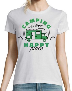 Youth Designz T-Shirt Camping is my Happy Place Damen T-Shirt mit trendigem Motiv