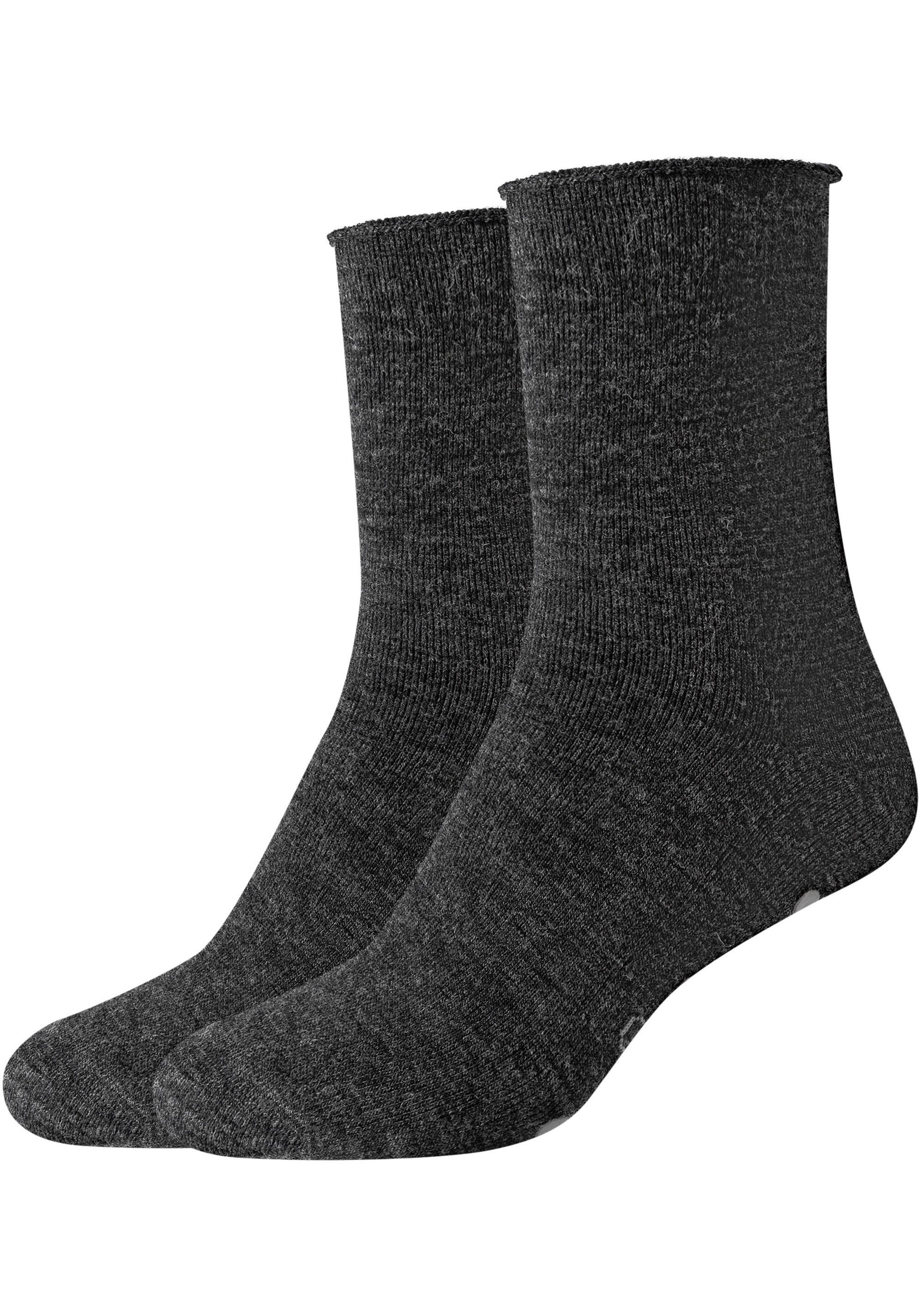 grau ABS-Socken 2-Paar) (Set, Noppen Anti-Rutsch Camano mit