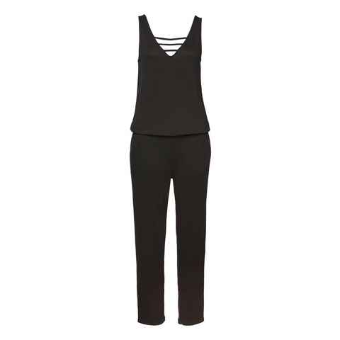 s.Oliver Overall mit verziertem Ausschnitt, elastischer Jumpsuit mit Taschen