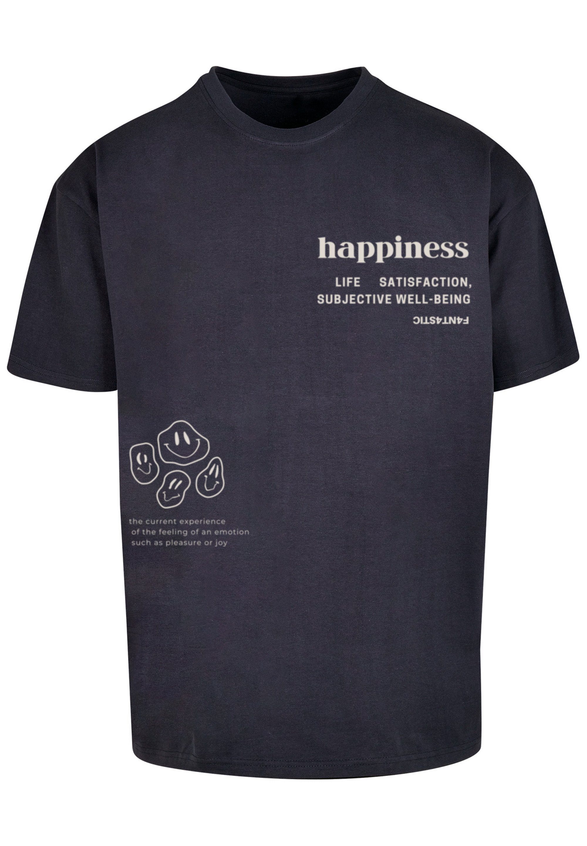 F4NT4STIC T-Shirt happiness OVERSIZE TEE Print navy
