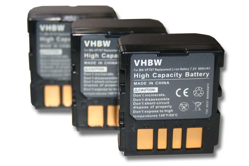 vhbw passend für JVC GR-D239, GR-D240, GR-D240E, GR-D240EG, GR-D240EX, Kamera-Akku 600 mAh